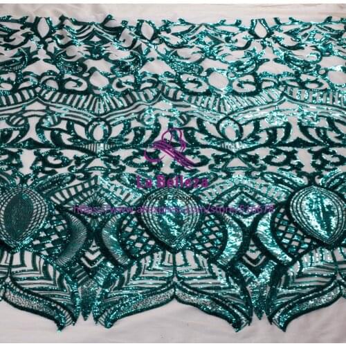 New fashion show 5colors sparkling sequins on Elastic mesh embroidery lace fabric wedding/party/evening dress lace fabric 1yard
