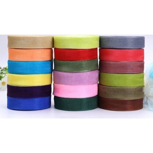 5yards/lot Organza Ribbon Gift Wrapping Decoration Christmas Wedding Silk Ribbons Lace Fabric 20/25/40mm