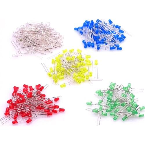 Best price100PCS 3MM LED Diode Color Red Green Blue Yellow White LED Classified DIY Component Kit