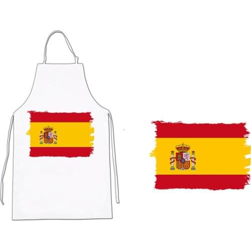 MERCHANDMANIA apron flag Spain country United home kitchen cooking white polyester fiber custom offer