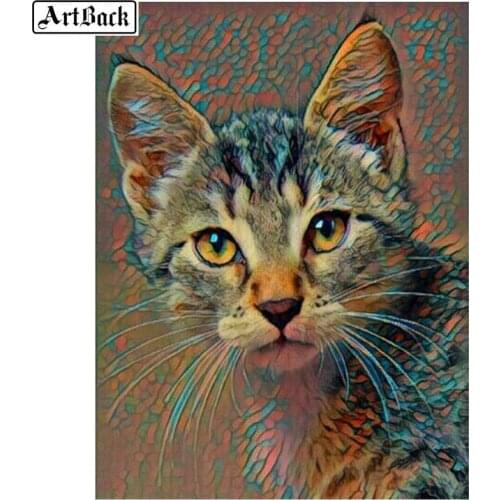 New 5d diy diamond painting cat icon full square drill kit diamond mosaic 3D decorative artwork animal 40x50cm