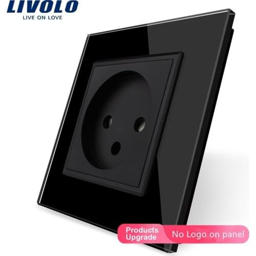 Livolo EU Standard Israel Power Socket, Crystal Glass Panel,100~250V 16A Wall Power Socket,C7C1IL-13,no logo