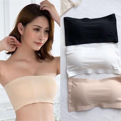 New One Piece Seamless Tube Top Women Invisible Bra Intimates Strapless Bustier Bandeau Breathable Wrapped Chest Sexy lingerie