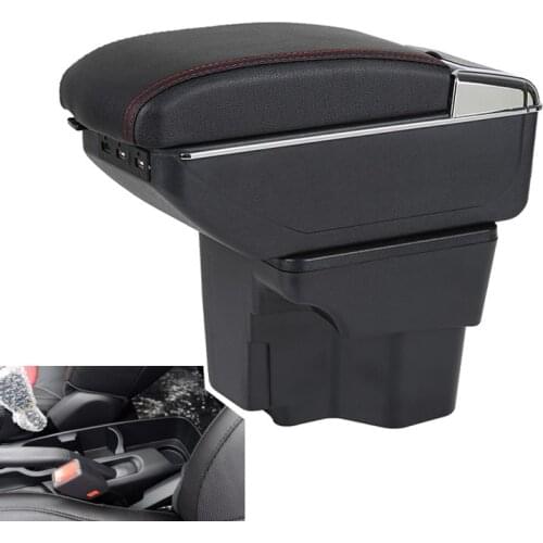 Armrest Box For Russia KIA K2 Rio 3 2016 2012 2015 2014 2013 2012 Car Storage USB Organizer Leather Auto Cup Holder Accessories