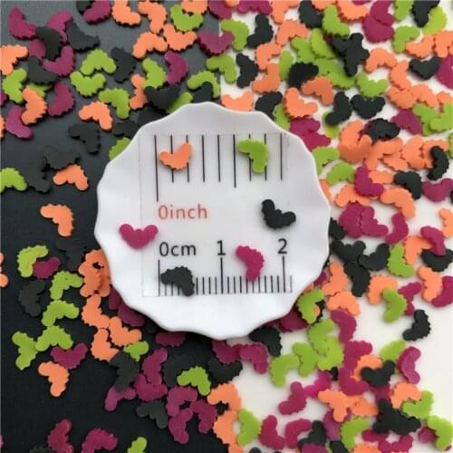 50g Halloween Bat Polymer Clay Sprinkle For Kids Diy ,Soft Clay For Craft Clay/Nail Art /Scrapbook Decoration DIY, Craft Filler