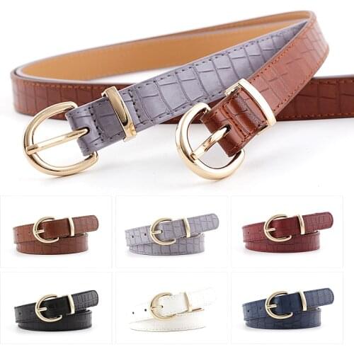 Women new Design Belt female fashion crocodile pattern Metal buckle leather Strap waist belt jeans Waistband dress Decoration