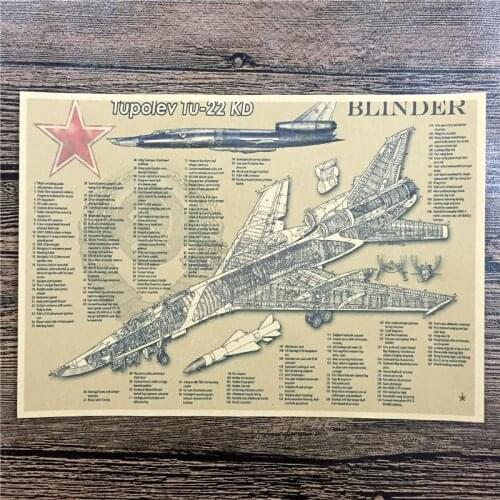 SPF-286 vintage home decor poster kraft paper "Tupolev Tu-22 KD"painting for wall pictures living room house cafe bar 42x30 cm