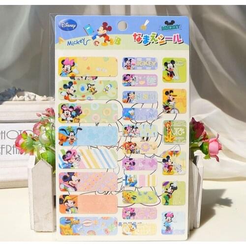 Disney Label Sticker Student Name Sticker Kindergarten Waterproof Name Sticker Cartoon Paper Water Cup Sticker Children