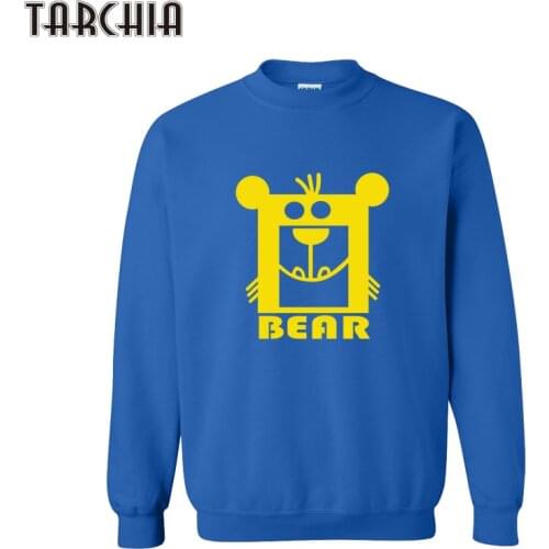 TARCHIA Winter Clothes Men Bear Print Hoodie Hip Hop Skateboard Hoodies Men Sweatshirts Pullover Track Fitness Pullover Hoodies