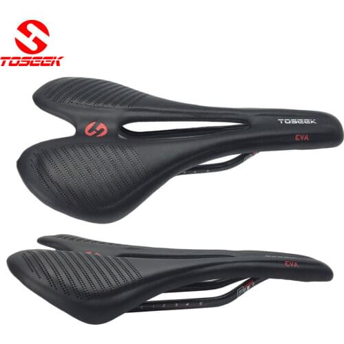 TOSEEK Super light Full Carbon Fiber Bike Seat 3K MTB Bike Saddle leather cushion front seat meets the Ergonomic design 140g