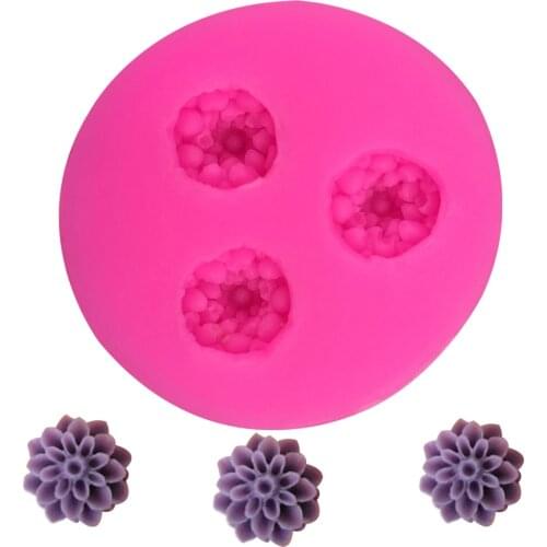 Chrysanthemum Shape 3D fondant cake silicone mold for kitchen baking chocolate pastry candy Clay making decoration tools FT-0212