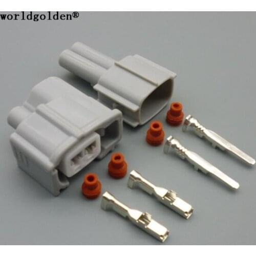 Worldgolden 2pin 2.2mm Fuel Injector plug auto Female male wire connector 6189-0611 90980-11875 for Toyota Honda corolla