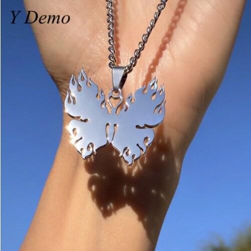 Y Demo Harajuku Grunge Casual Necklace Women Streetwear Butterfly Chains Necklaces 2021 New