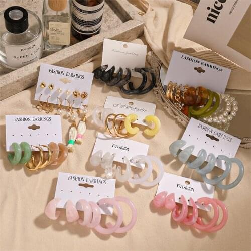 Candy Color Pearl Earrings Set Cross Simple Leopard Earring Butterfly Long Tassel Wide Green Earrings 2021 Jewelry Wedding Party