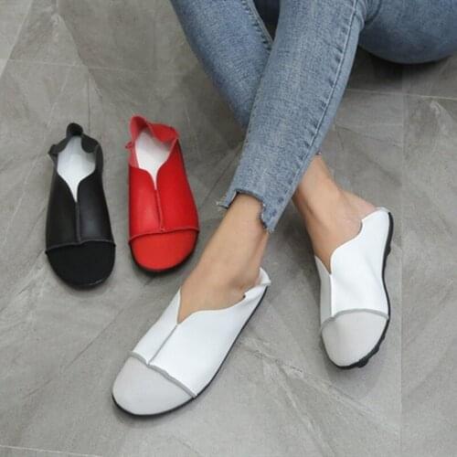 Single Shoes Women 2021 New Womens Round Toe Flat Shoes European and American Large Size Casual Womens Shoes