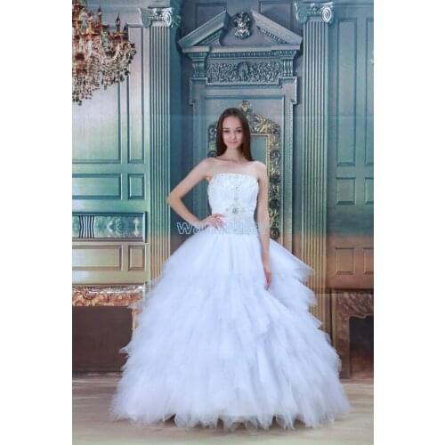 Free shipping 2016 new appliques sweet elegant dress winter ball gown white/ivory custom size/color bridal dress wedding dress