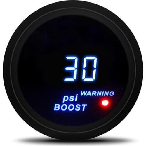 2'' 52MM Car Turbo Boost gauge digital kit mount for cars-14~30PSI Blue Digital Led Turbo Boost Meter sensor