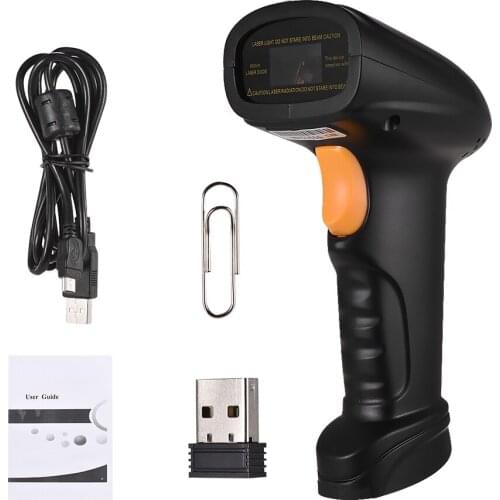 Aibecy 2-in-1 2.4G Wireless Barcode Scanner & USB Wired Barcode Scanner Handheld 1D Bar Code Scanner Reader