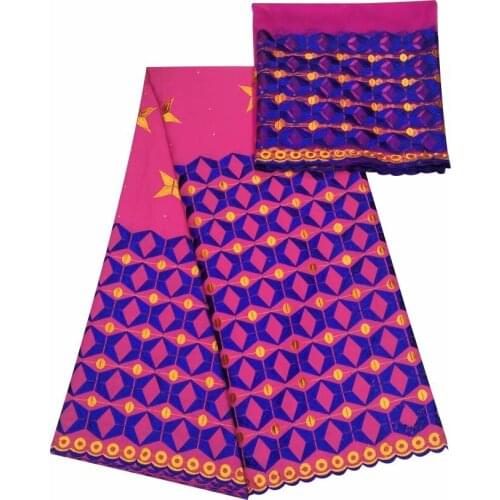 2019 High quality african bazin riche with beads cotton embroidered guinea brocade fabric 7yards/lot KY25