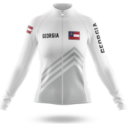 2021 Georgia S4 White Women Cycling Jersey Long Sleeve Clothing Race Road Bike Shirts Bicycle Tops MTB Uniform Maillot