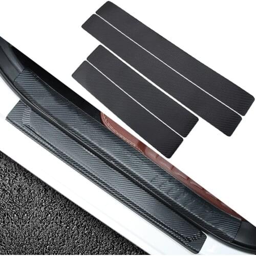 4PCS Car Door Sill Pedal Carbon Fiber Sticker For Renault Dacia Duster Logan Sandero Auto Door Threshold Plate Decor Accessories
