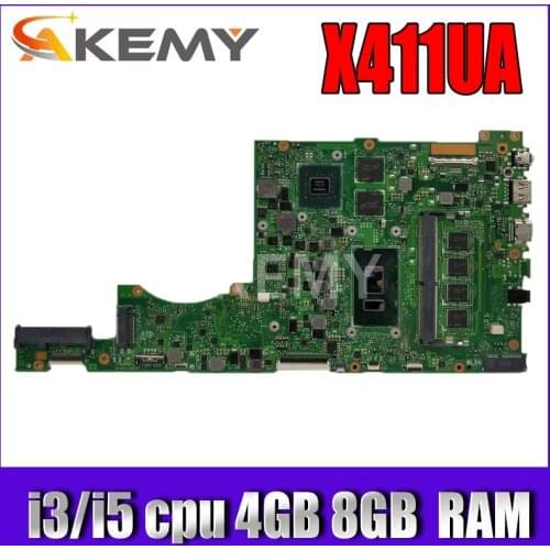 Akemy For Asus X411 X411U X411UN X411UQ Laptop Motherboard X411UA MainBoard Tested W/ i3 i5 cpu 4GB 8GB RAM