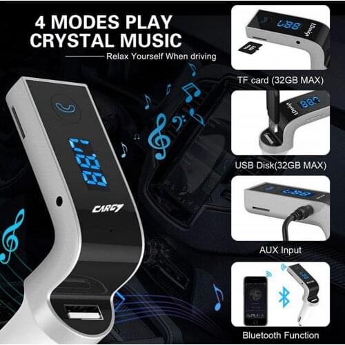 G7 Car Kit Bluetooth Handsfree LED Display FM Transmitter Cigarette Lighter Type Radio MP3 Player USB Car Accessories