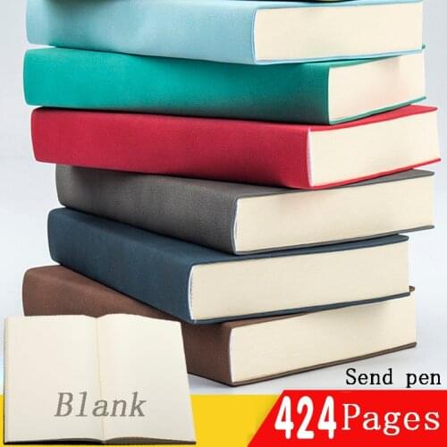 Blank Page Notebook Book A5 Super Thick Soft Leather Art Painting Sketch Notepad Diary Book Journal Libros Zeszyt Art Drawing