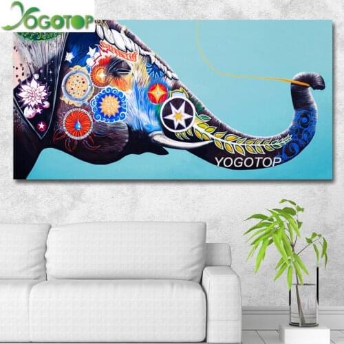 Large Full 5D Diy Daimond Painting Colorful Abstract Elephant Graffit mosaic Rhinestones Diamant Painting Embroidery Art YY1541