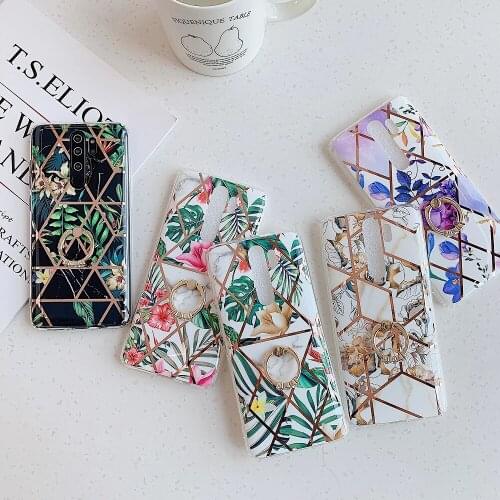 Flowers Banana Leaf Phone Case For Xiaomi Redmi Note 9S 9 8 7 6 5 Pro Max Retro Floral Soft Geometry Plating Phone Back Cover
