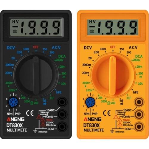 DT830X Digital Multimeter Voltmeter Ammeter Ohmmeter DC10V~1000V 10A AC 750V Current Tester Test LCD Display