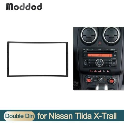 Double Din Fascia for NISSAN Tiida X-trail Qashqai Patrol Juke Radio Stereo Panel Dash Installation Fascia Kit Dashboard Frame