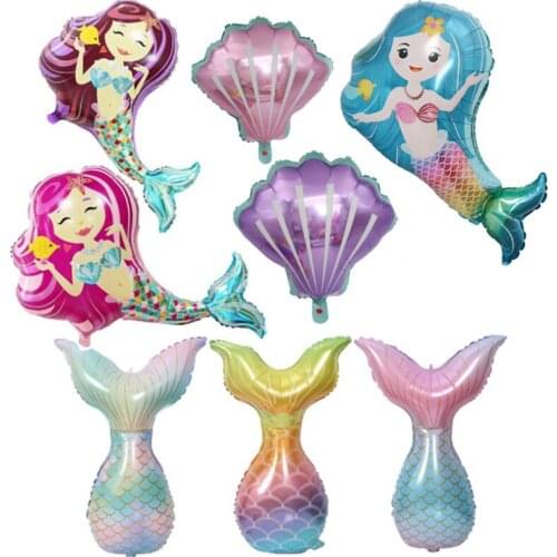 Mermaid Foil Balloons Birthday Party Supplies Baby Shower Girl Mermaid Birthday Party Decorations Wedding Decor Mermaid Ballons