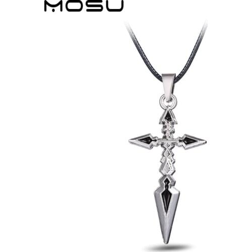 Hot Anime Fate Zero Silver Metal Necklace Cross Pendant Cosplay Accessories Jewelry can Drop-shipping