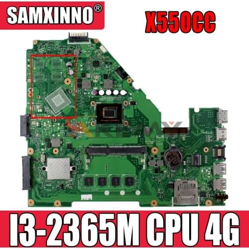 Akmey X550CC For Asus X550CA R510C Y581C X550C X550CL laptop motherboard I3-2365M CPU 4G tested 100% work original mainboard