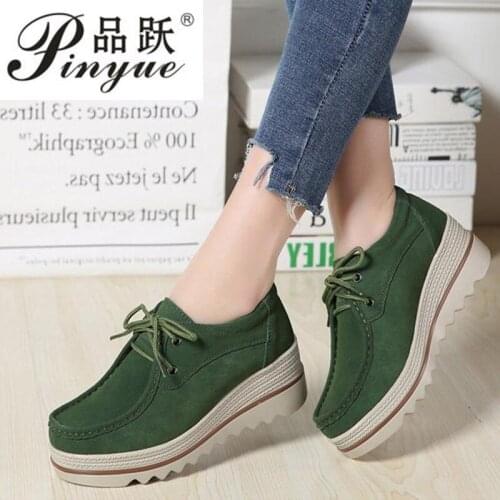 Spring Autumn Women Flats Suede Genuine Leather Shoes Lady Female Loafers Sweet Tassel Slip-ons Platform Moccasins