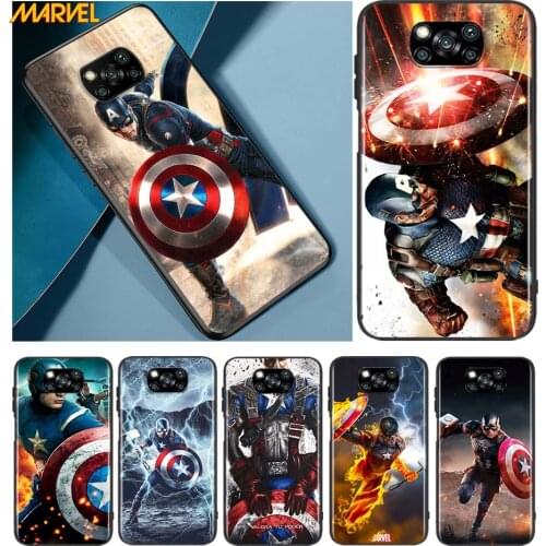Captain America cool for Xiaomi Poco X3 NFC X2 M3 M2 F2 F3 Pro C3 F1 A2 Lite Mix3 Play Silicone Soft Black Phone Case
