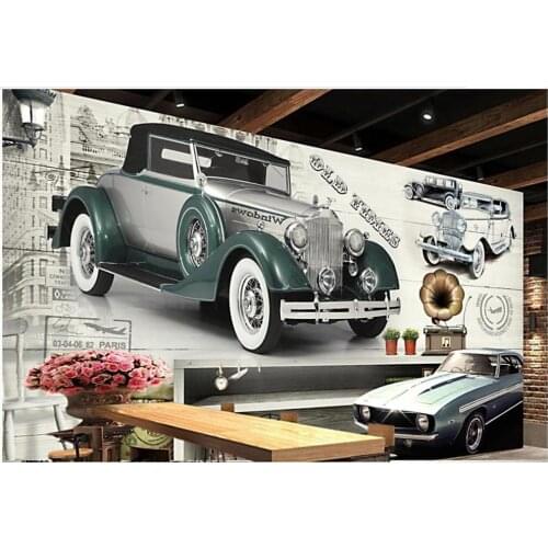 Custom photo wallpaper 3d murals wallpaper for walls 3 d Retro European nostalgic car bedroom bedside background wall papers