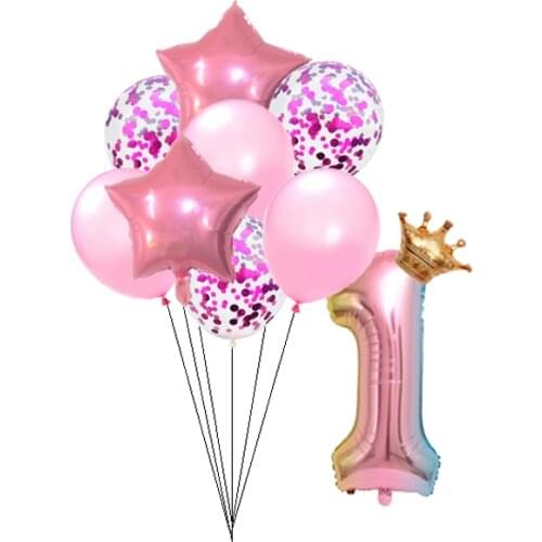 1set transparent sequin latex balloon wedding banquet decoration supplies childrens birthday party digital star decoration