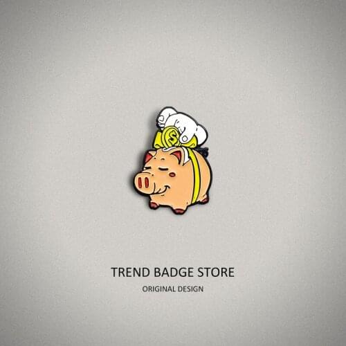 Creative Happiness Shopaholics Cut Their Hands Pins Metal For Backpack Brooches For Womens Clothing Hat Badge