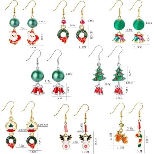 Christmas Earrings Merry Christmas Decorations for Home Navidad 2021 Christmas Ornaments Xmas Navidad Gifts Happy New Year 2022