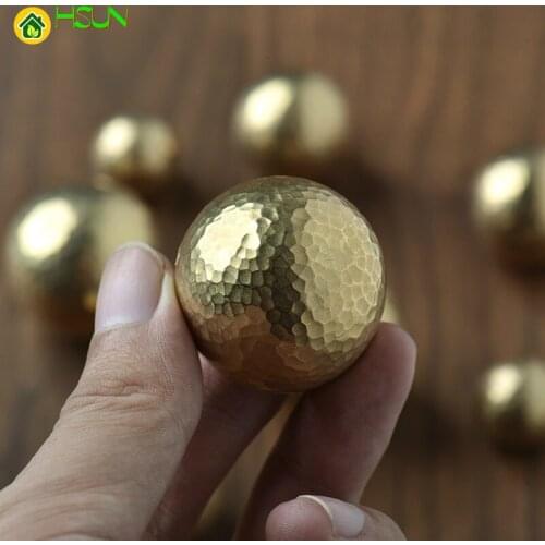 1 pc Gold Brass Round Cabinet Door Knobs and Handles Furnitures Cupboard Wardrobe Drawer Pull Handles