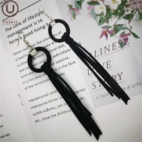 UKEBAY New Tassel Drop Earrings Long Earring Female Designer Hand Made Rubber Jewelry Silicone Dangler Birthday Gift Earrings