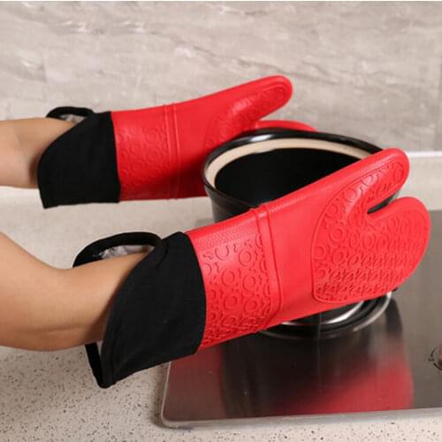 Candy Color Home Cleaning Tools New Silicone Heat-Resistant Gloves Cooking Barbecue Gants Kitchen Microwave Mittens Oven Glove