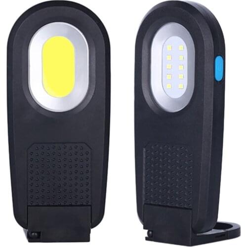 Folding COB LED Car Emergency Flashlight Portable Pocket Work Lamp 3AAA Inspection Light 1Mode Camping Tent Torch Lantern