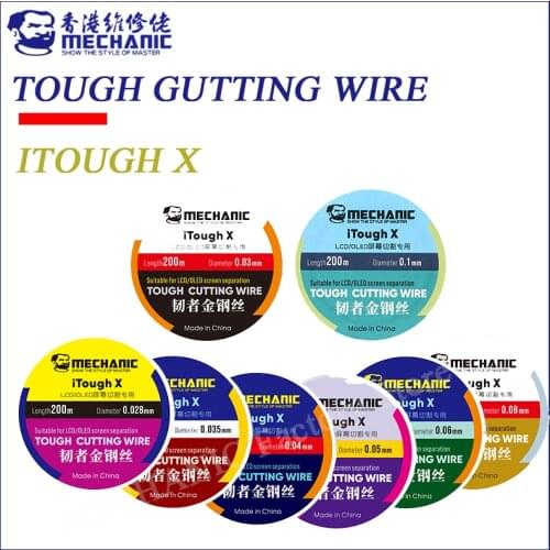 MECHANIC iTough X High hardness special steel wire Mobile LCD screen cutting separation line 0.028mm - 0.1mm x 200m