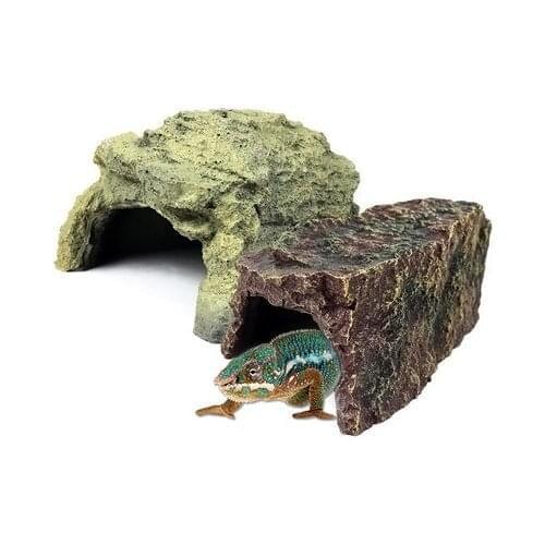 Reptile supplies breeding box set decorative lizard to guard the palace, avoiding the cave-like rock bark beautification nest