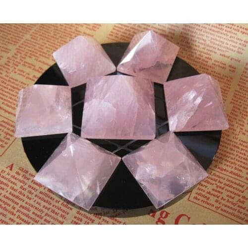 1pcs NATURE rose QUARTZ CRYSTAL PYRAMID POINT HEALING a