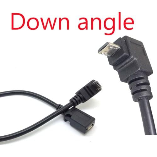 10pcs Angled 90 Degree USB Micro 5P Female Male down Extension Cable Adapter