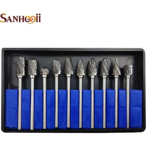 10in1 Type A-N Tungsten Steel 3mm Shank Grinding Head Drill bit Tools High Quality Up to 85 Hardness For Tools